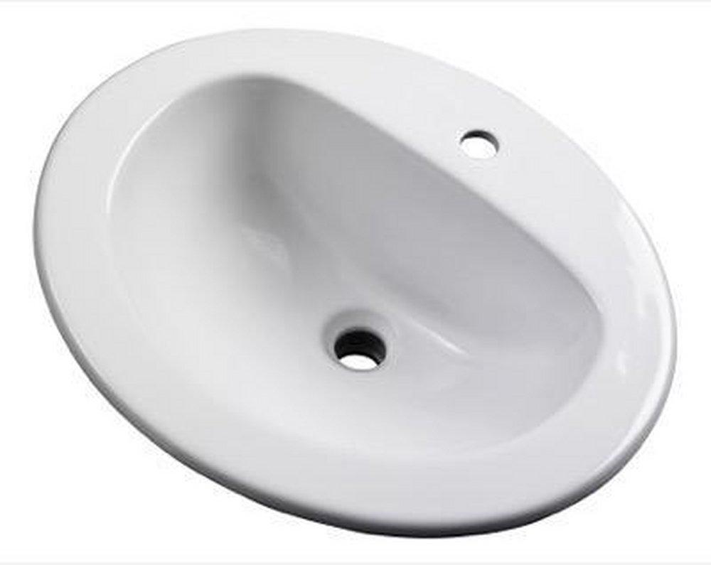 Gerber G0012831CH Maxwell 21 x 17-7/8 in. Oval Drop-in Bathroom Sink in White