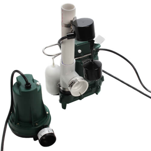 Zoeller 508-0006 Aquanot Spin 508 1/3 HP 115V Pre-Assembled Cast Iron Submersible Sump Pump (M53) with 12V Battery Backup