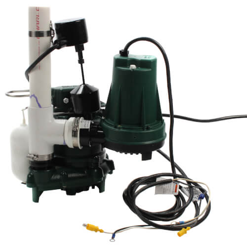 Zoeller 508-0006 Aquanot Spin 508 1/3 HP 115V Pre-Assembled Cast Iron Submersible Sump Pump (M53) with 12V Battery Backup