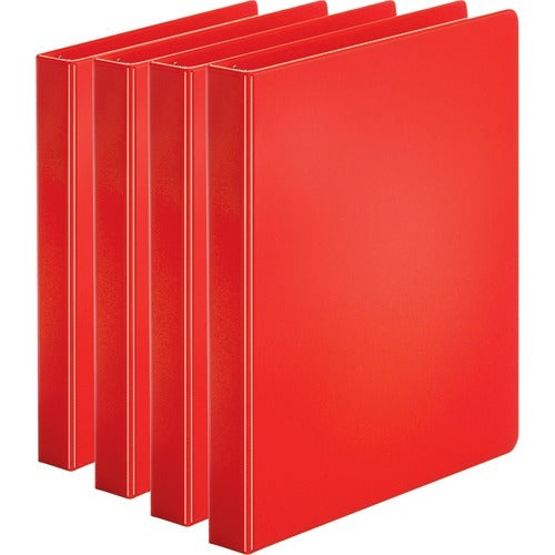BUSINESS SOURCE Business Source BSN28550BD Round Ring Binder 1 in Red 4pk