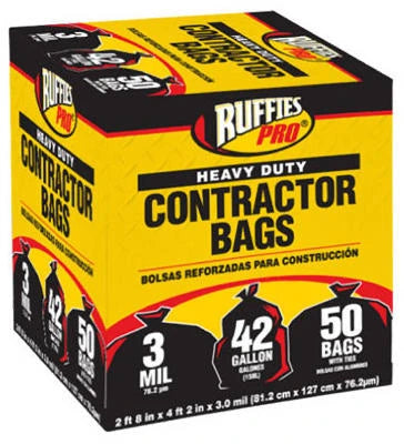 BERRY GLOBAL Berry Global 1190274 Ruffies Pro 50-Pack 42 Gallon (32 x 50 in)