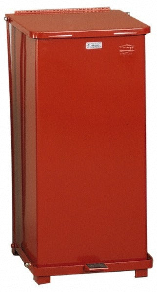 RUBBERMAID Rubbermaid FGST24EPLRD 13 Gal Square Steel Trash Can
