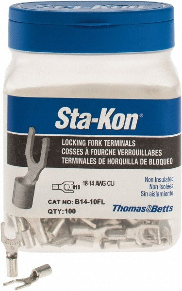 THOMAS & BETTS Thomas Betts B14-10FL Locking Fork Terminal 600V 10 Stud