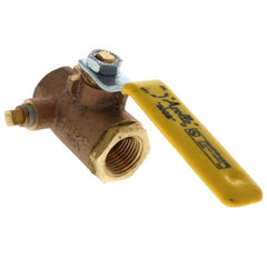 Apollo Valves 50-GB3-01 1/2 Inch FNPT Bronze 2-Piece Full Port Gas Shutoff Ball Valve w/ Tee Handle & 1/8 Inch Side Tap