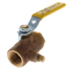 Apollo Valves 50-GB3-01 1/2 Inch FNPT Bronze 2-Piece Full Port Gas Shutoff Ball Valve w/ Tee Handle & 1/8 Inch Side Tap