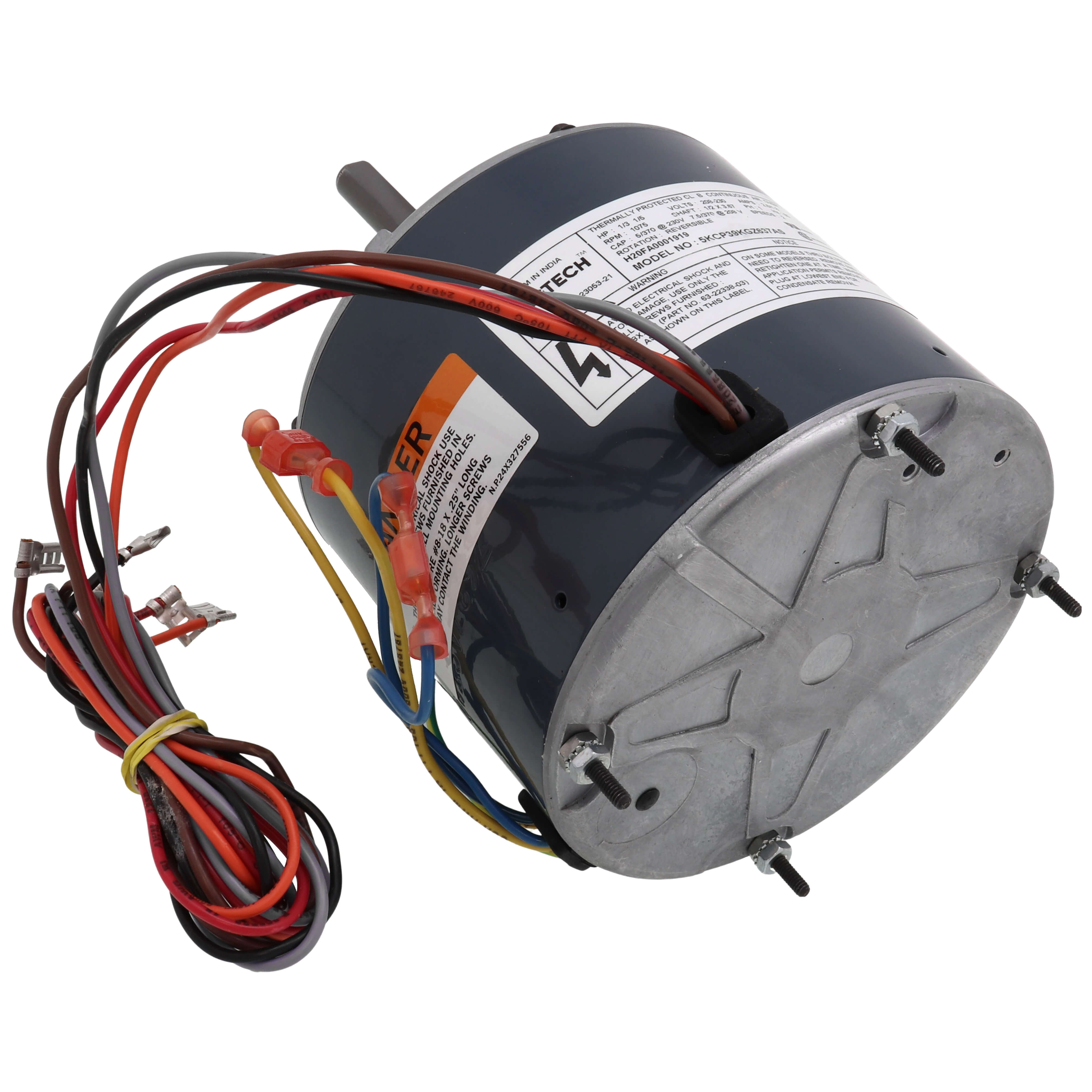 Rheem 51-23053-21 Protech 1/3 HP 1075 RPM 208/230V Single Phase Condenser Motor