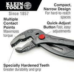 Klein Tools D504-10B Quick-Adjust Klaw Pump Pliers 10-Inch