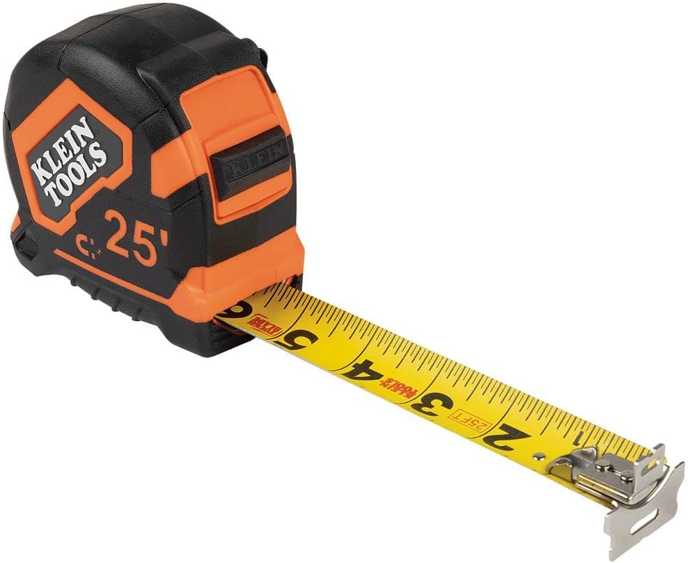 Klein Tools 9225 Tape Measure, Heavy-Duty Measuring Tape with 25-Foot Double-Hook