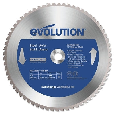 Evolution 14BLADEST TCT Metal-Cutting Blade 14 in 1 in Arbor 1600 rpm