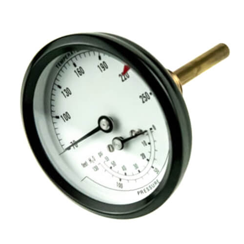 Weil McLain 510-218-065 Combination Pressure-Temperature Gauge 0-55# 60-260F