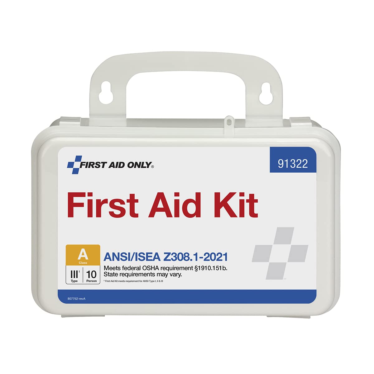 First Aid Only 91322 10 Person ANSI A First Aid Kit Plastic Portable Wall Mount