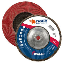 Weiler 50140 Tiger Saber Tooth Ceramic High Density Flap Disc 60 Grit Pack of 10