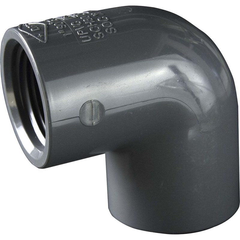 Soval 511-015 - 1-1/2" PVC Socket and Thread SxT 90 Elbow