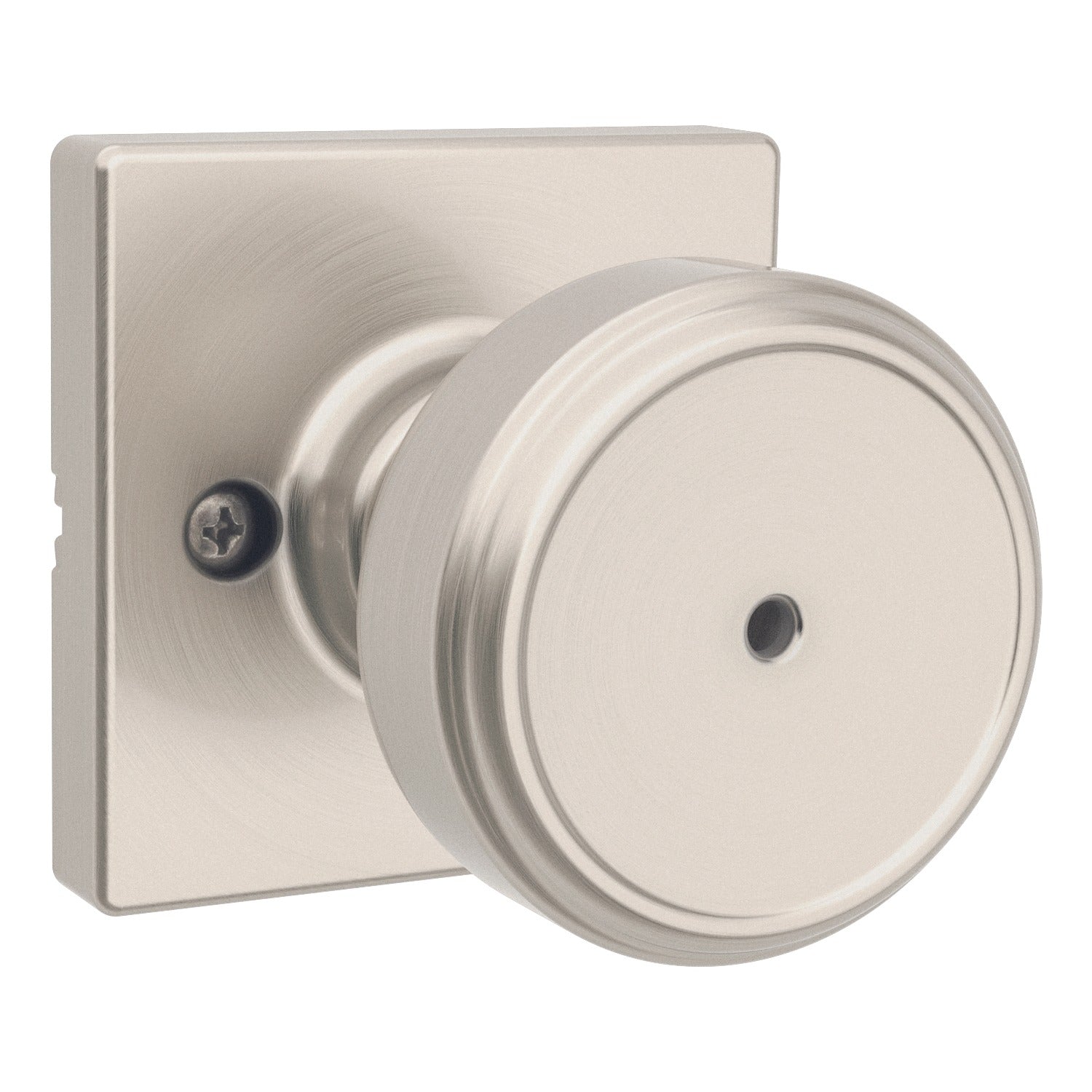 KWIKSET Kwikset 300MNKSQT-15 Maven Knob Privacy Lock Satin Nickel