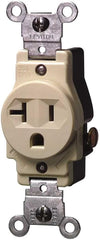 Leviton 5801-W 20-Amp 125-Volt Narrow Body Single Receptacle Commercial Grade Grounding