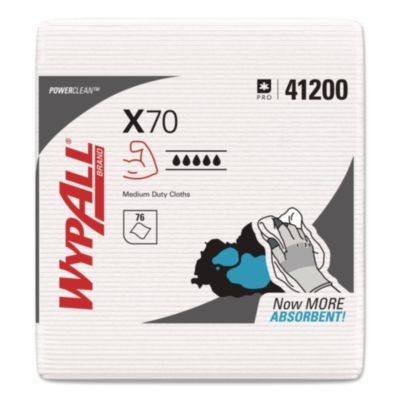 KIMBERLY-CLARK Kimberly-Clark KCC41200 WypAll PowerClean X70 medium duty cloths 12.5 x 12 12 packs/carton KCC41200