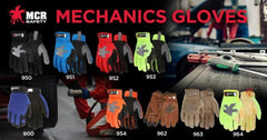 MCR Safety 952L HyperFit Mechanics Work Gloves Synthetic Leather Palm Reflective Logo