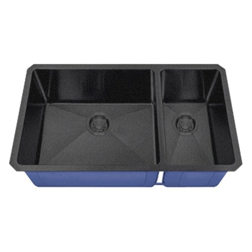 DAKOTA Dakota Plumbing Products DSM-7030GBK 70/30 Undermount Kitchen Sink