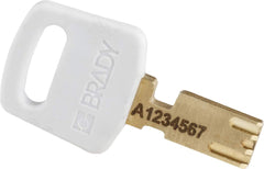 Brady NYL-WHT-76ST-KD SafeKey Lockout Padlock - Nylon - White 3.0 Steel Shackle Vertical Clearance - Keyed Different