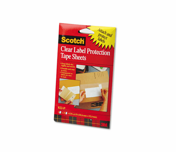 3M 3M MMM822P Label protection tape sheets 4 x 6 2-pack