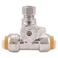 SharkBite 24984 1/2 x 3/8 x 3/8 in. Push x Compression x Compression Lever Handle Angle Supply Stop Valve