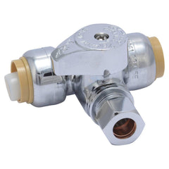 SharkBite 24984 1/2 x 3/8 x 3/8 in. Push x Compression x Compression Lever Handle Angle Supply Stop Valve