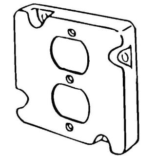 Appleton 8491N ETP Raised Square Box Cover Duplex Receptacle 4-11/16 in x 4-11/16 in