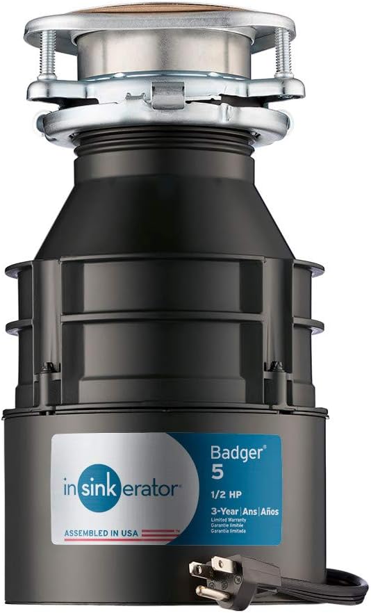 InSinkErator BADGER5W/C Badger 5 Garbage Disposal with Power Cord 1/2 HP