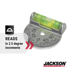 Jackson Safety 14797 Dial Set Level Curv-O-Mark Adjustable Protractor 180 Degree