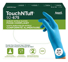 Ansell 92-675-S Small Blue 9 1/2 inches TNT Blue 5 mil Nitrile