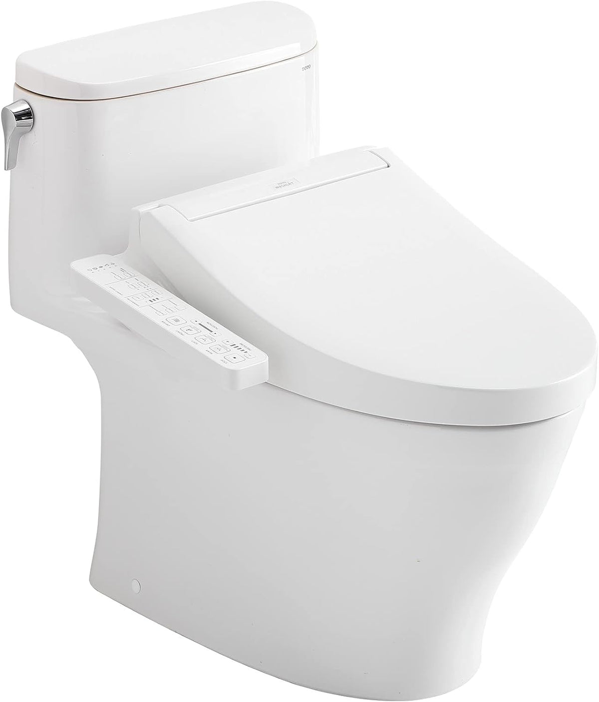 TOTO MW6423074CEFG#01 WASHLET+ Nexus One-Piece Elongated 1.28 GPF Toilet and WASHLET C2 Bidet Seat Cotton White