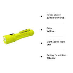 Bright Star 60160 Razor LED Flashlight 3 AA Batteries High 325 Lumens Low 125 Lumens Single Beam Yellow