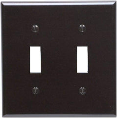 Leviton 85009 2-Gang Toggle Device Switch Wall Plate Thermoset Standard Brown