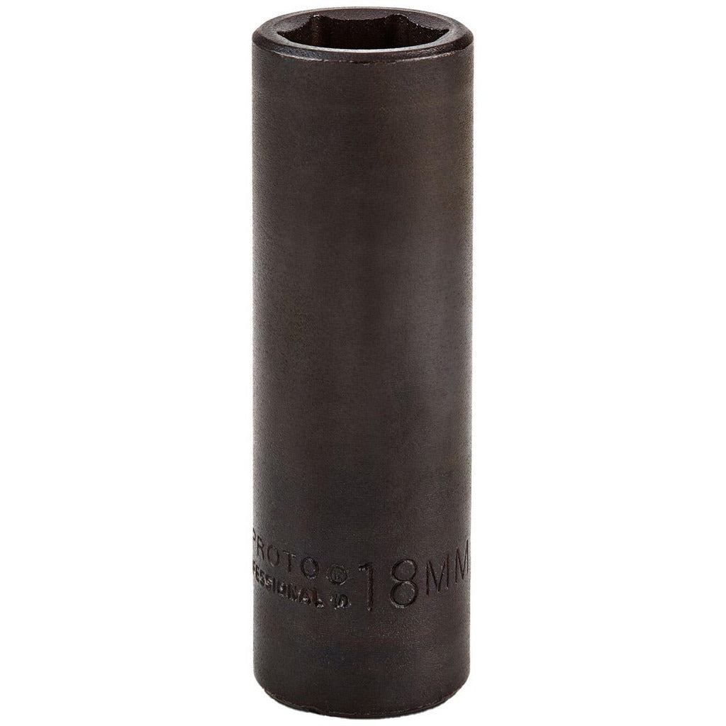 PROTO Proto J7318M Impact Socket 1/2 in Drive 18mm 6-point