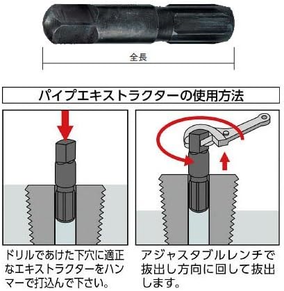 Ridgid 35620 Pipe Extractor Small Black 1 Inch Round Bolt-On Drill 1-1/16 Inch