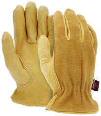 MCR Safety 3505L Regular Grade Deerskin Leather Palm Gloves Large 12-Pack