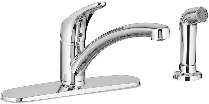 American Standard 7074040.002 Colony Pro Single-Handle Kitchen Faucet with Side Spray and Deckplate Polished Chrome