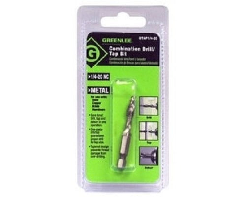 GREENLEE Greenlee DTAP1/4-20 Combination Drill Tap and Deburr Bit Quick-Change Hex 1/4-20 NC