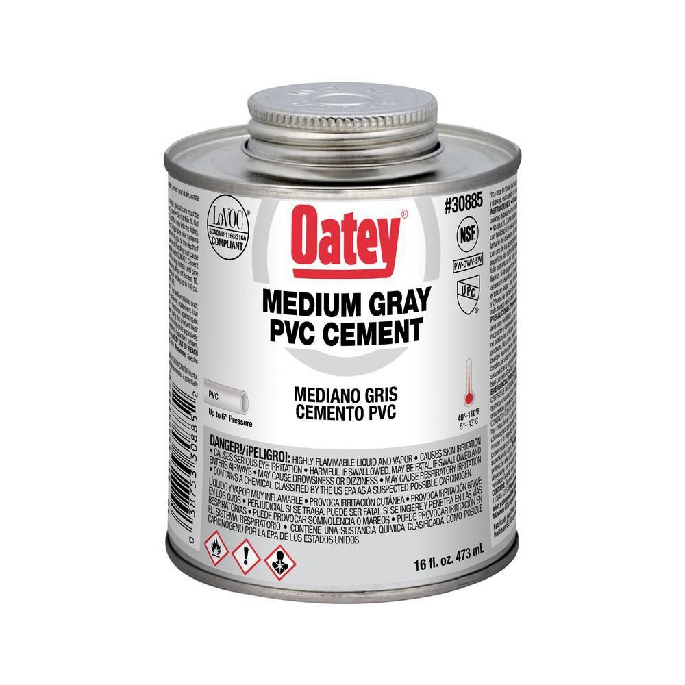 Oatey 30885 16 oz Plastic Grey Pipe Cement