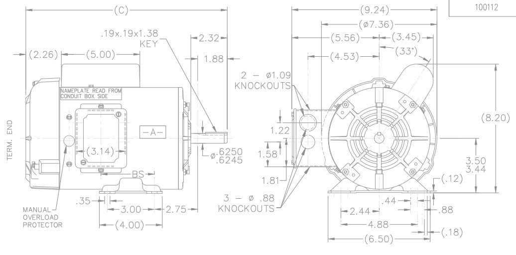 Marathon MG356 General Purpose Motor TEFC 56C17F5308