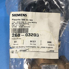 Siemens 268-03203 Valve 1.0 inch 3-Way 3-8 PSI