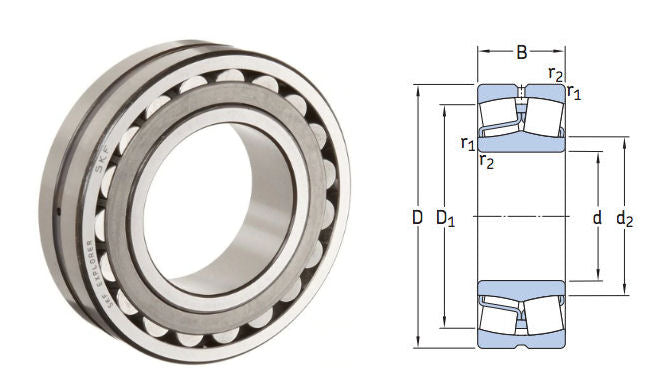 SKF 24028CCK30/W33 Spherical Roller Bearing 140 mm ID 210 mm OD