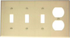 Leviton P38-I 4-Gang 3-Toggle 1-Duplex Device Combination Wallplate Standard Size