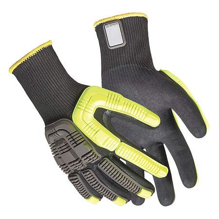 Honeywell 41-4413BE/6XS Rig Dog Knit Grip Plus Gloves 6/X-Small Black/Yellow