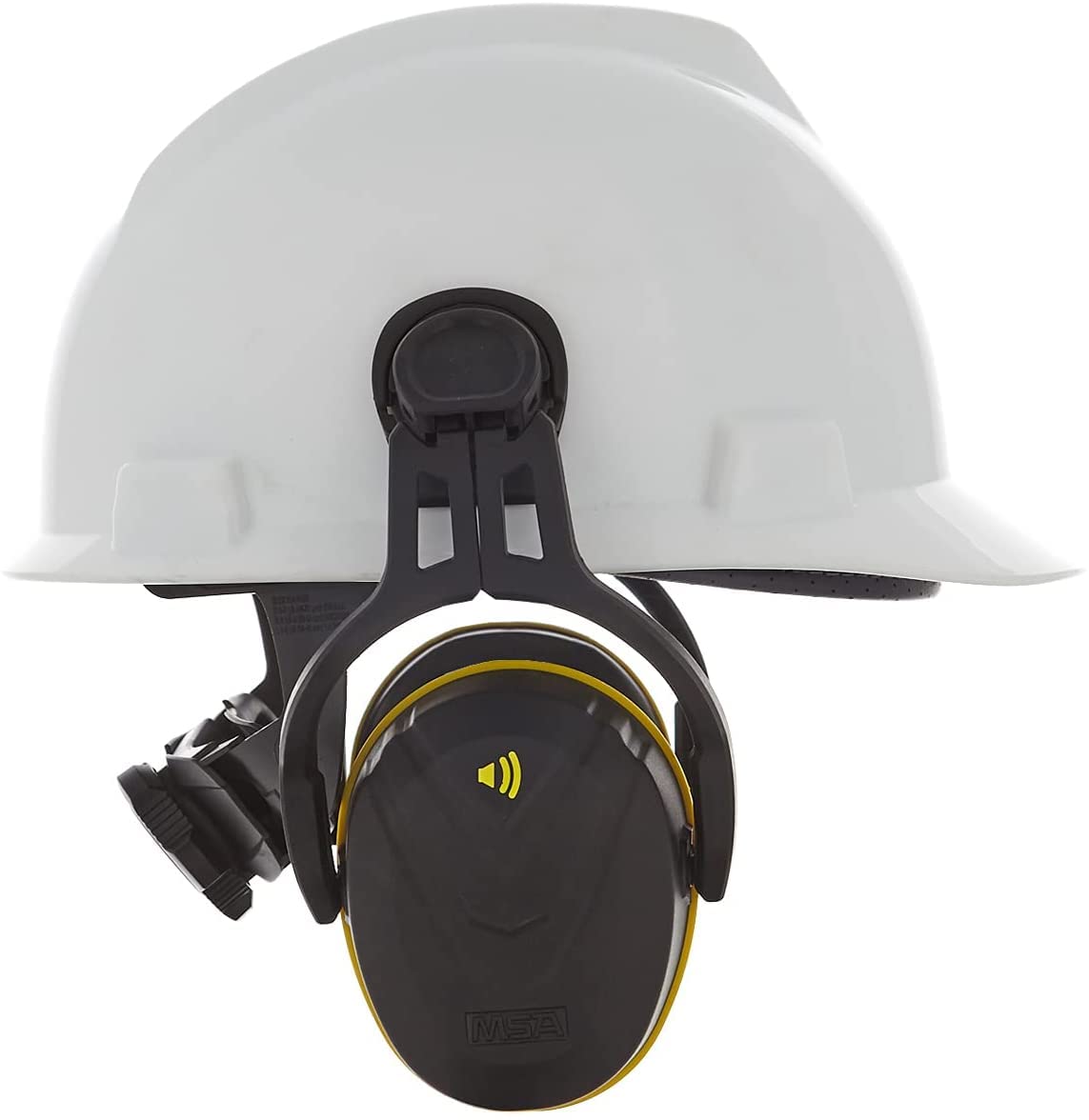 MSA 10190357 V-Gard Helmet Ear Defenders Black/Yellow Medium Attenuation SNR 32 dB