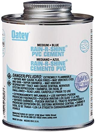 Oatey 30894 Rain-R-Shine Medium Blue PVC Cement 32 oz