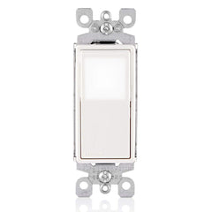 Leviton L5613-2W 15 Amp 120/277 Volt Decora LED Illuminated Rocker 3-Way AC Quiet Switch