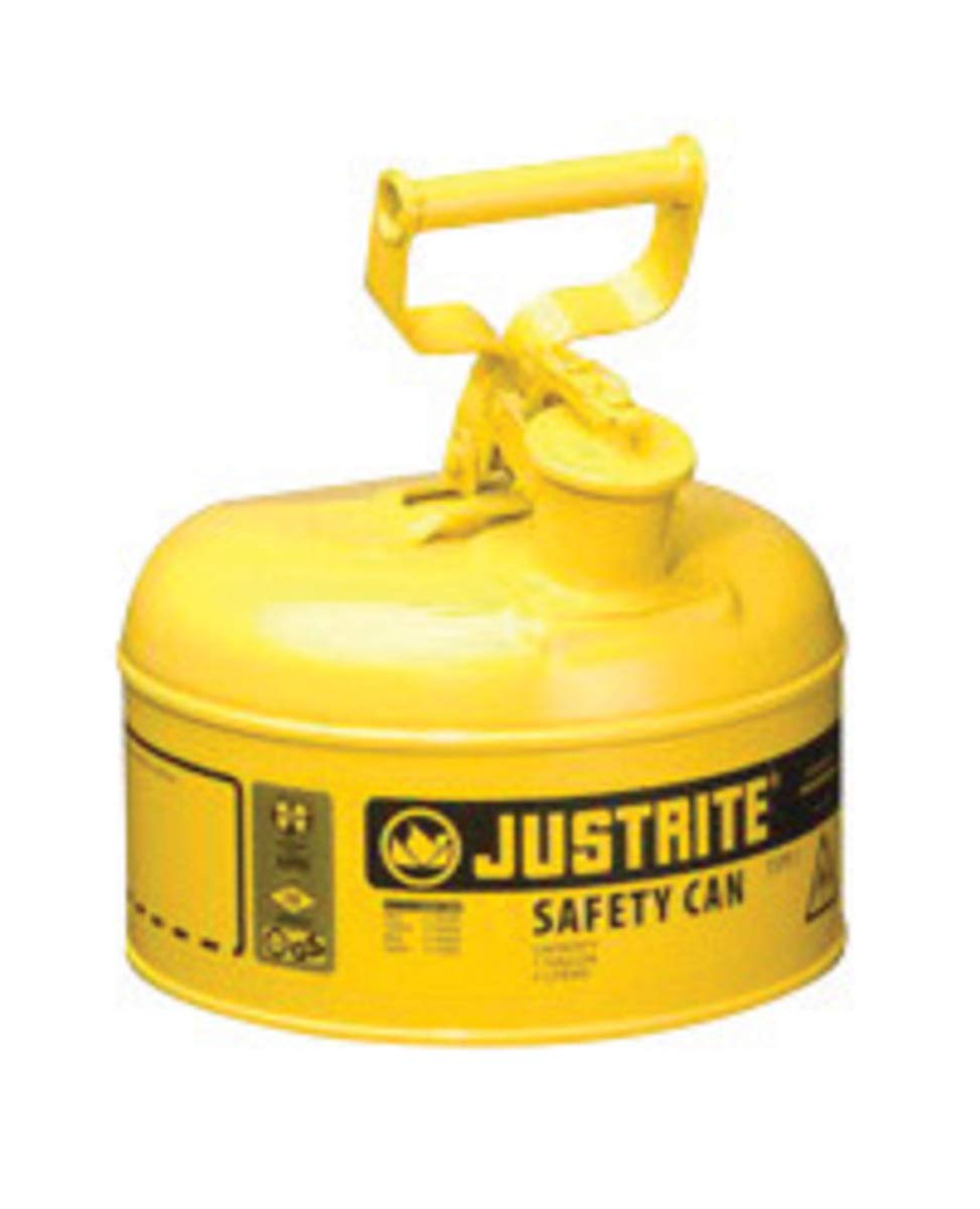 Justrite 7110200 Type I Safety Can Diesel 1 Gallon Includes Stainless Steel Flame Arrestor Swinging Handle