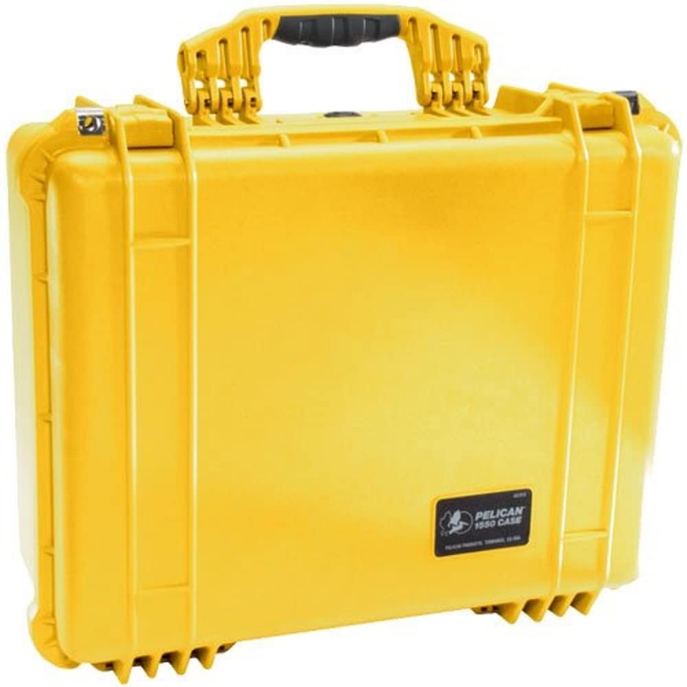 Pelican 1550-001-240 Medium Protector Case with Logo 20.66 in L x 17.2 in W x 8.40 in D Yellow No Foam