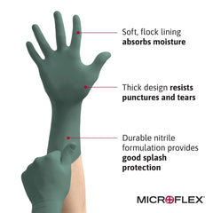 Microflex DFK-608-XL Dura Flock Nitrile Gloves XL